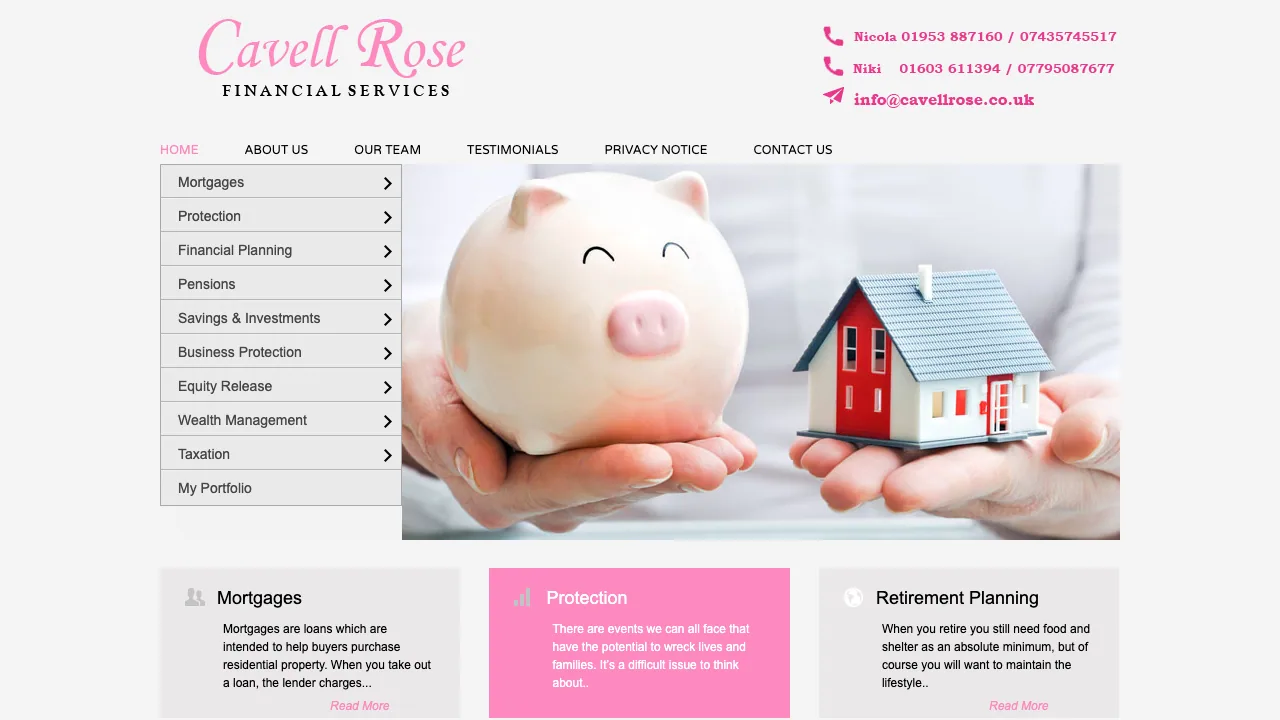 Cavell Rose website preview