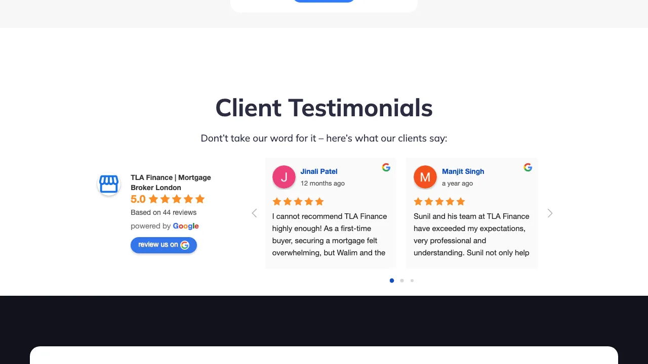 TLA Finance website preview