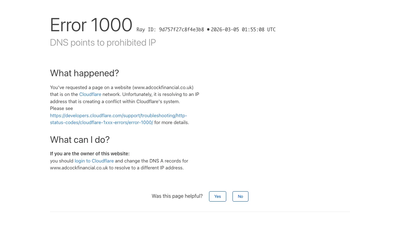 Adcock Financial Ltd website preview