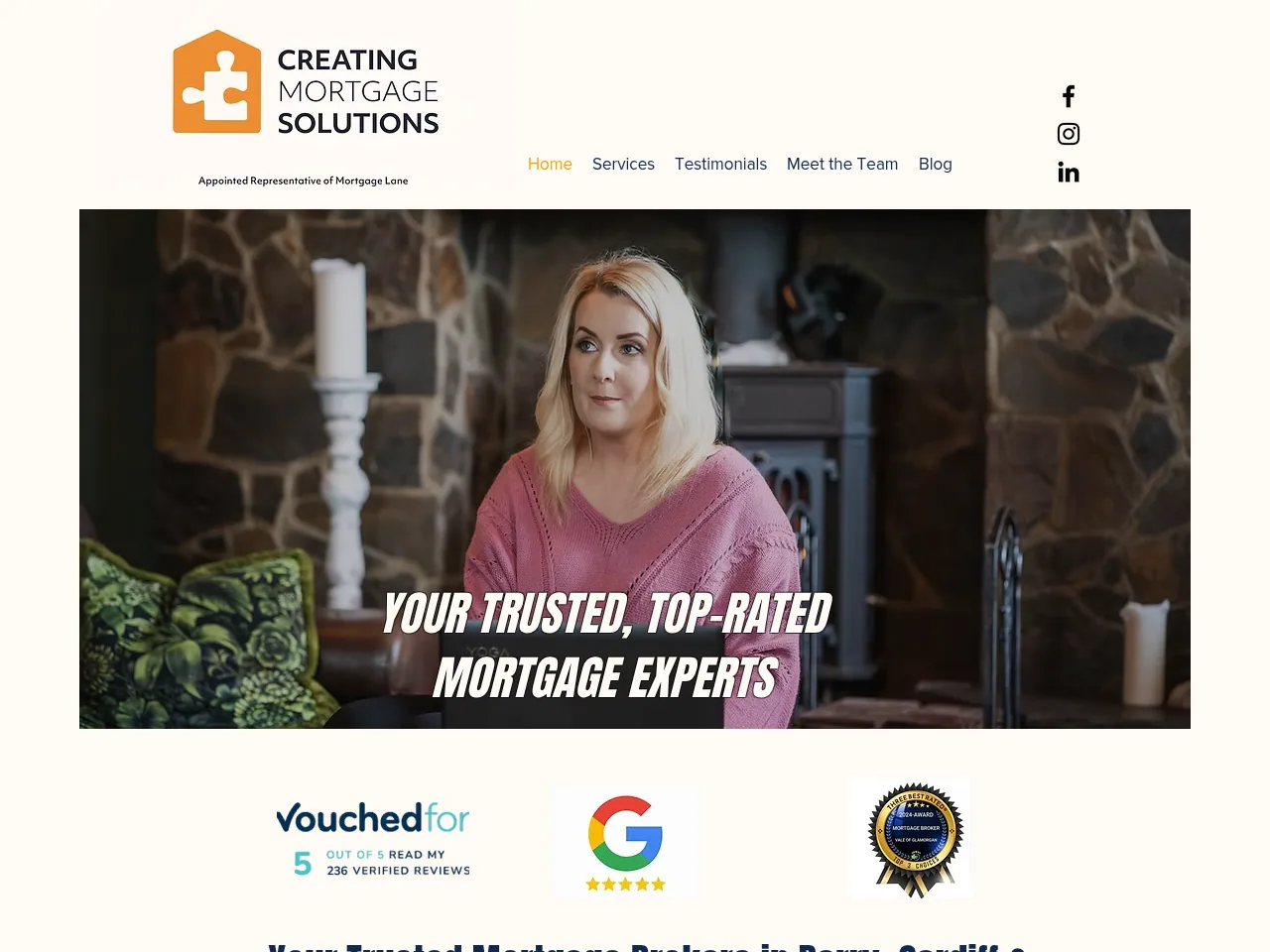 Creating Mortgage Solutions website preview