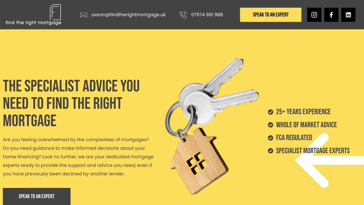 Find The Right Mortgage website preview
