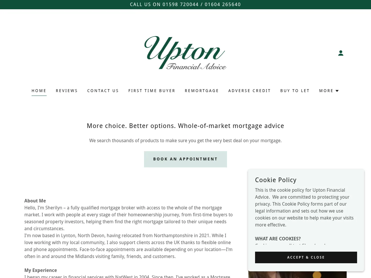 Upton Financial Advice website preview