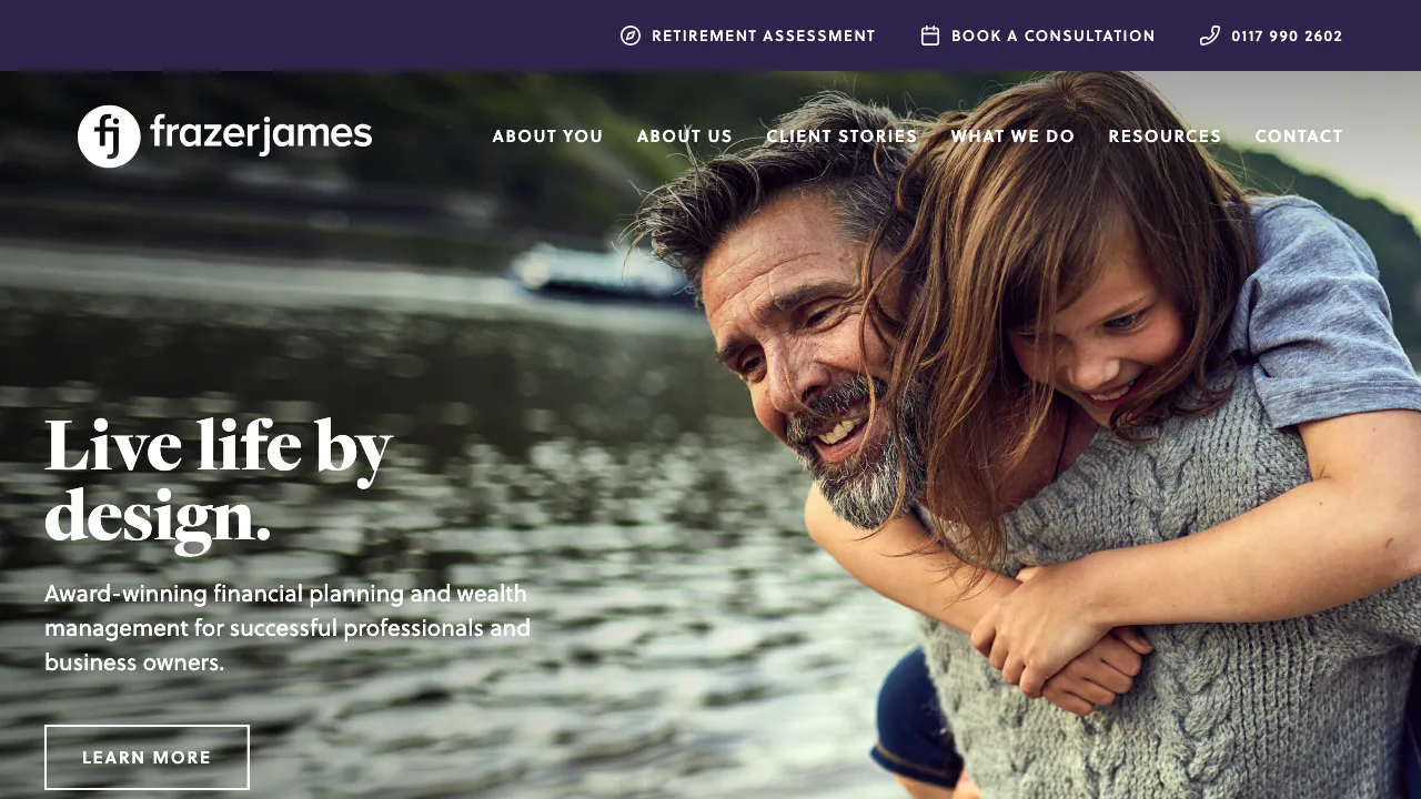Frazer James Financial Advisers website preview