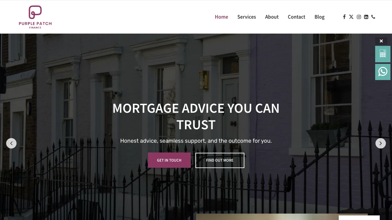 Purple Patch Finance website preview