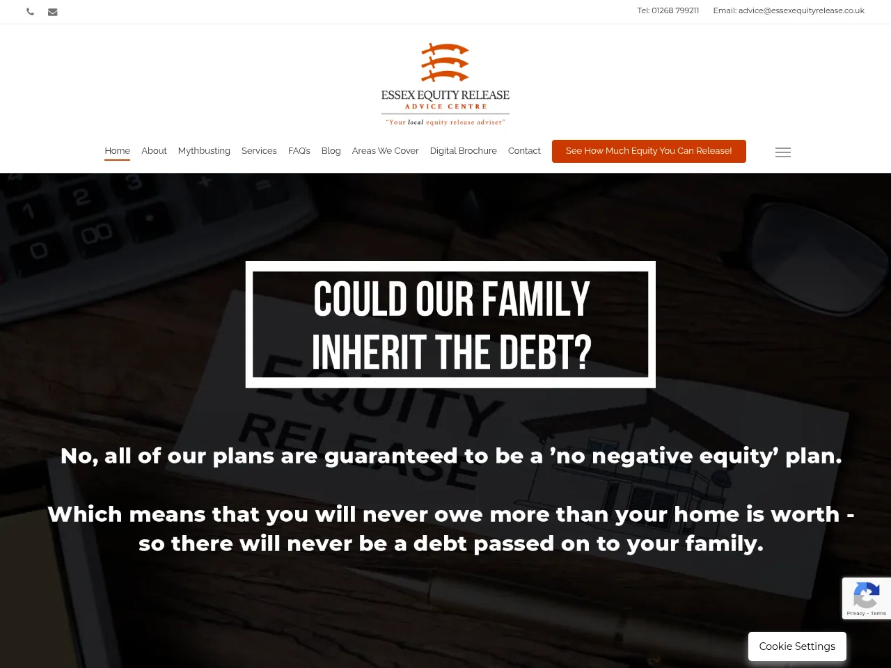 Essex Equity Release Advice Centre website preview