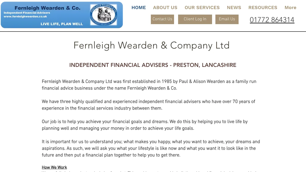 Fernleigh Wearden & Company Ltd website preview