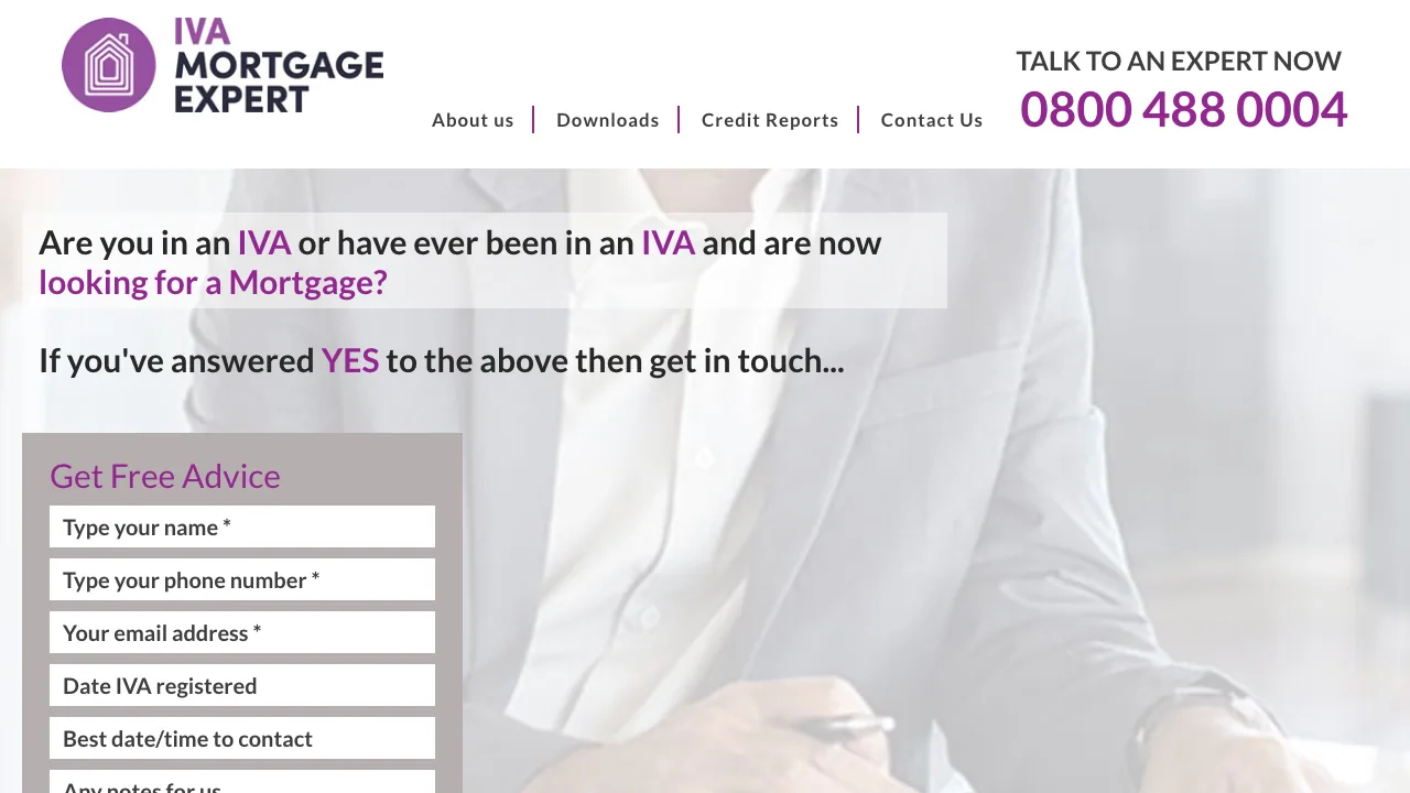 IVA Mortgage Expert website preview
