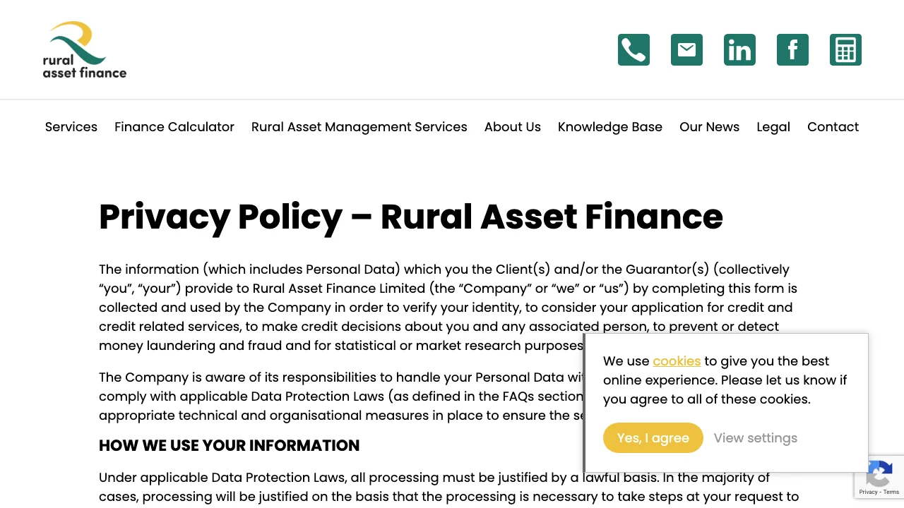 Rural Asset Finance Limited website preview