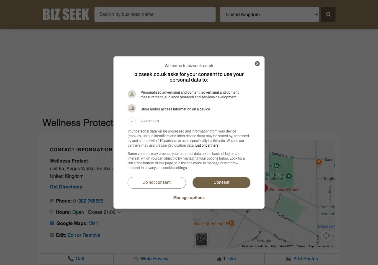 Wellness Protect website preview