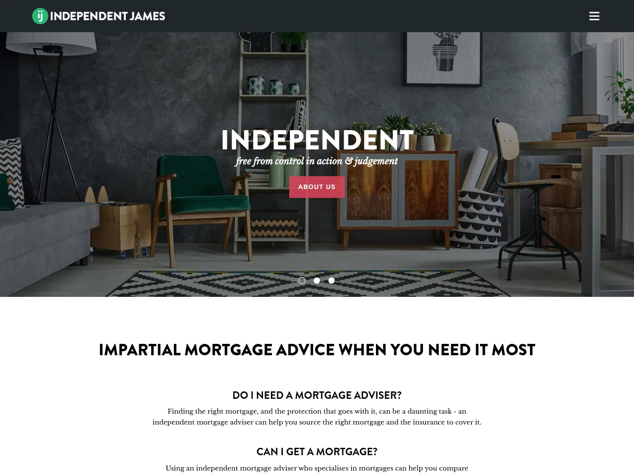 Independent James website preview