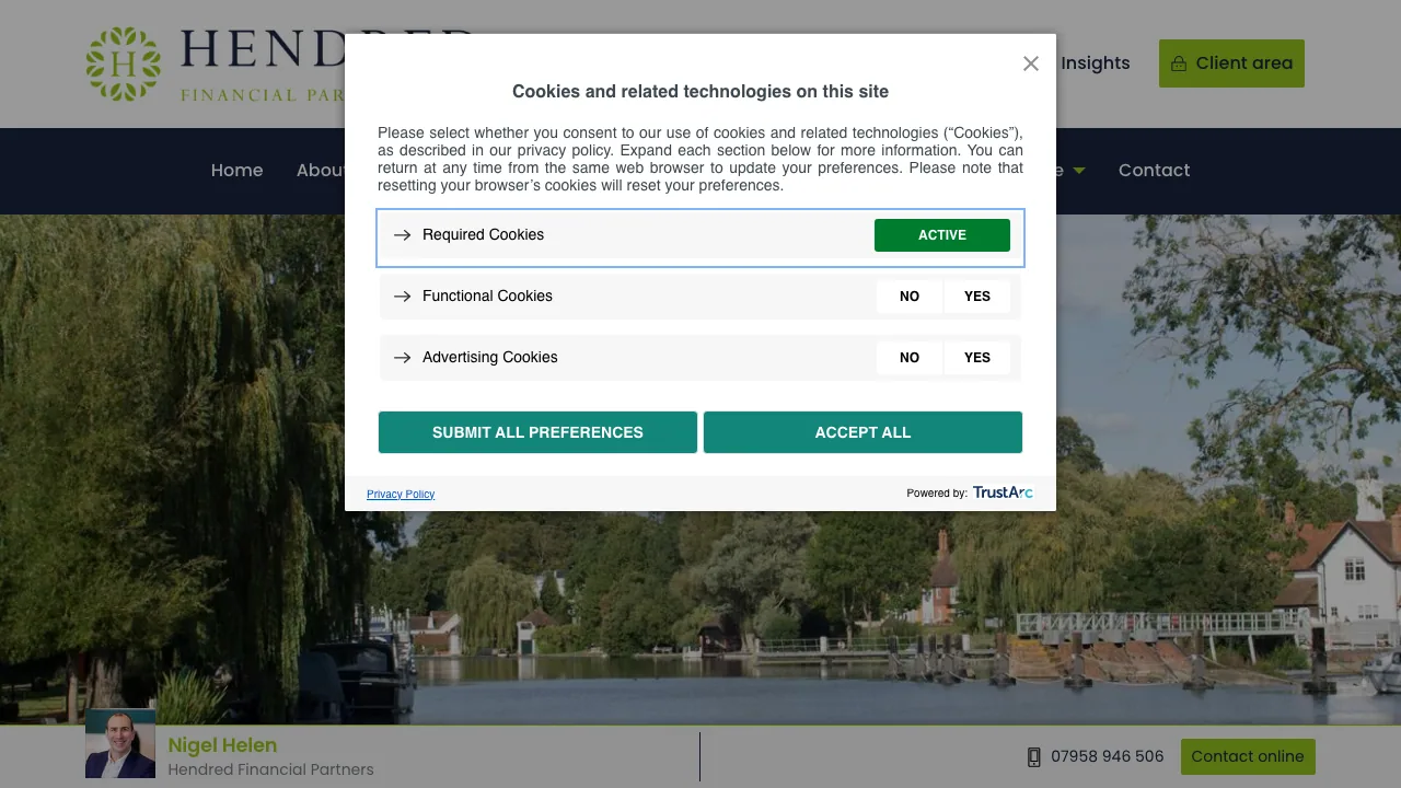 Hendred Financial Partners website preview