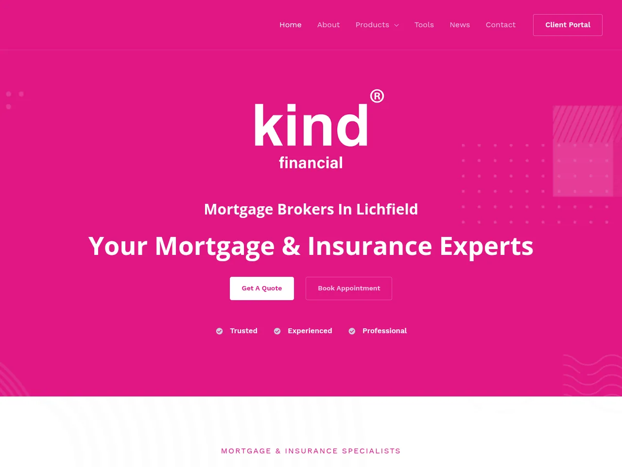 Kind Financial Services website preview