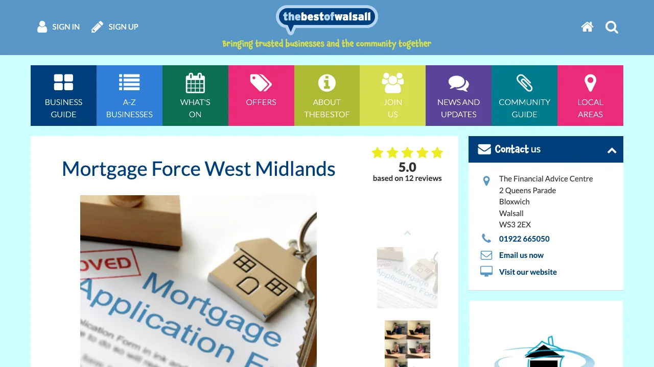 Mortgage Force West Midlands website preview