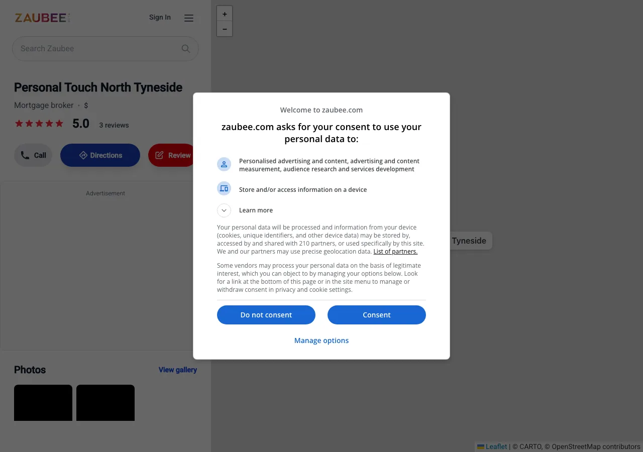 Personal Touch North Tyneside website preview