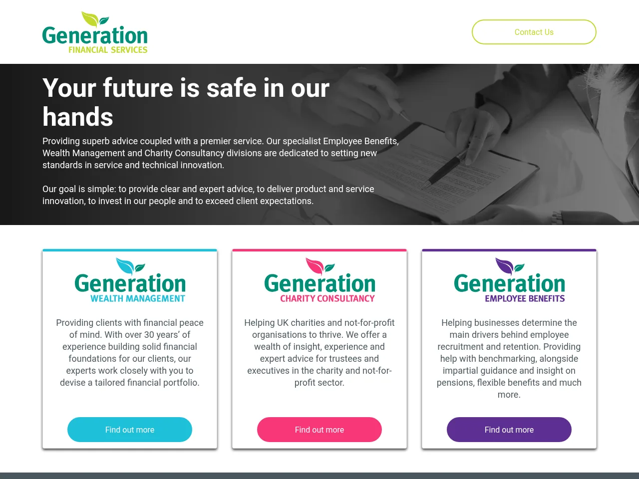 Generation Financial Services website preview