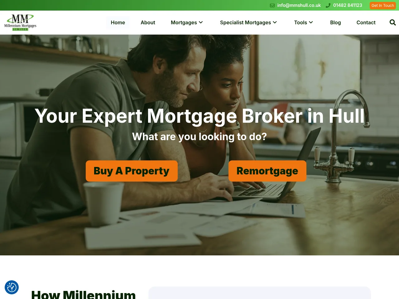 Millennium Mortgages website preview