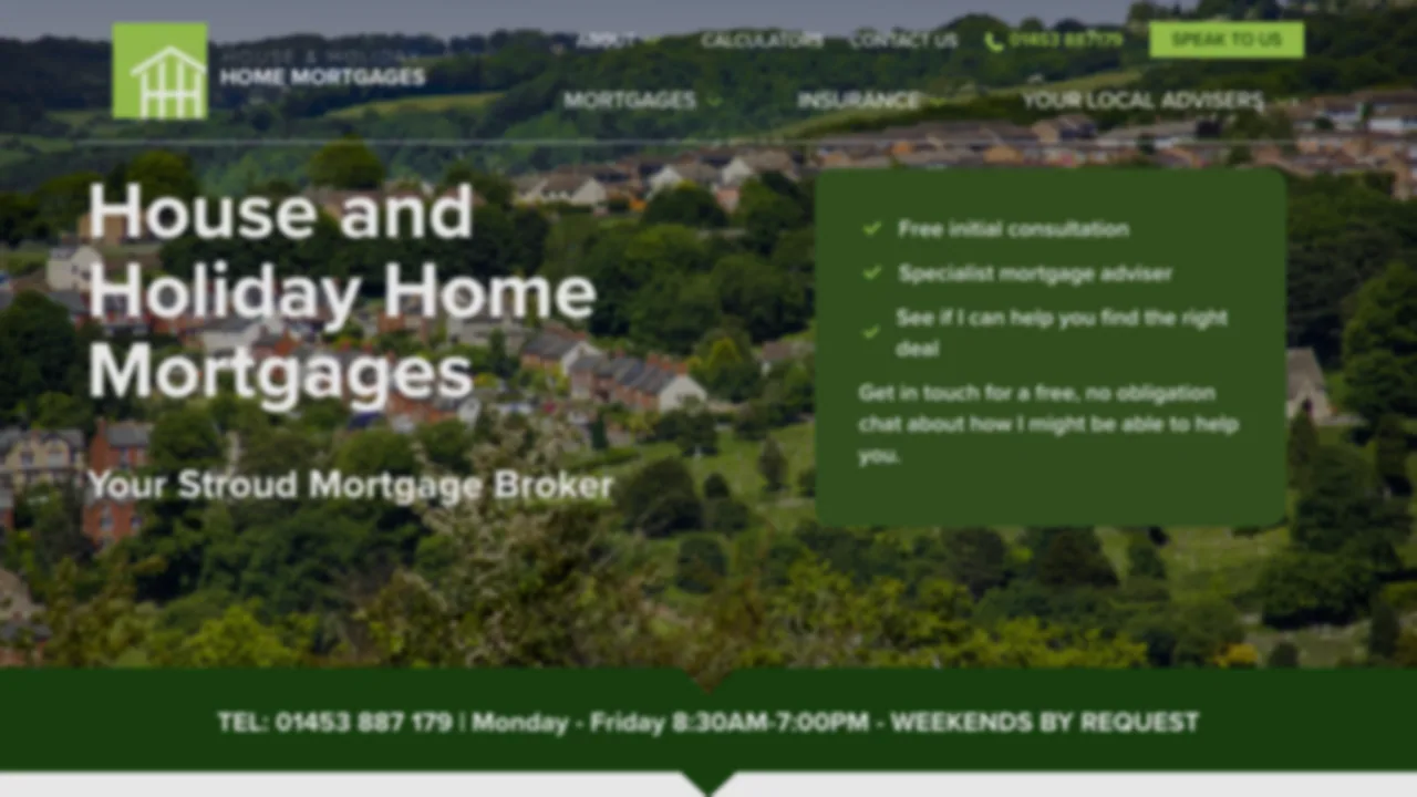 House and Holiday Home Mortgages website preview