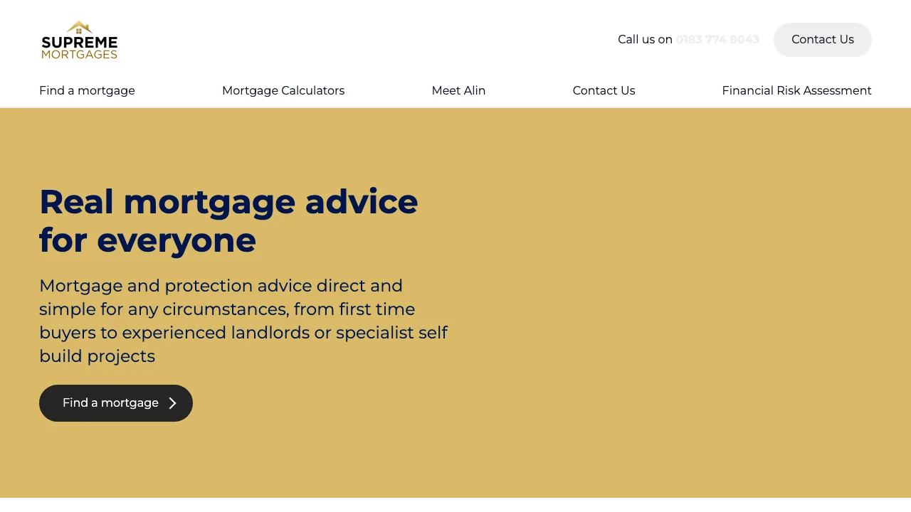 Supreme Mortgages Ltd website preview