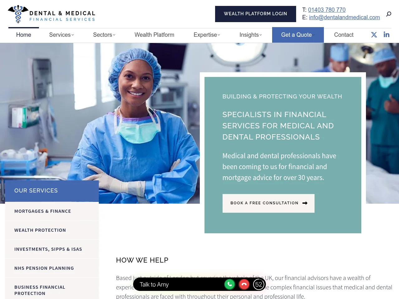 Dental and Medical Financial Services website preview