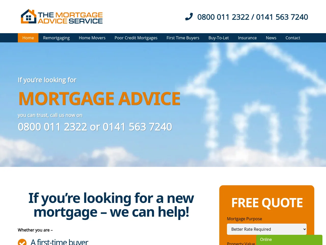 The Mortgage Advice Service website preview