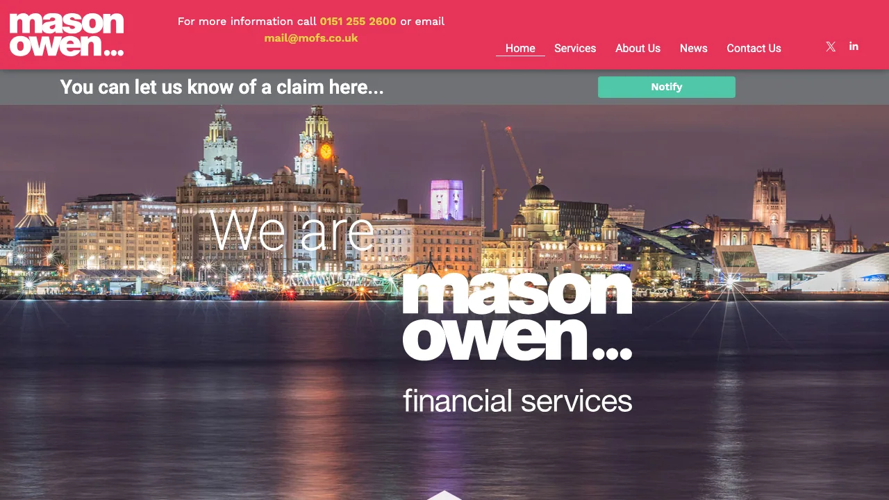 Mason Owen Financial Services website preview