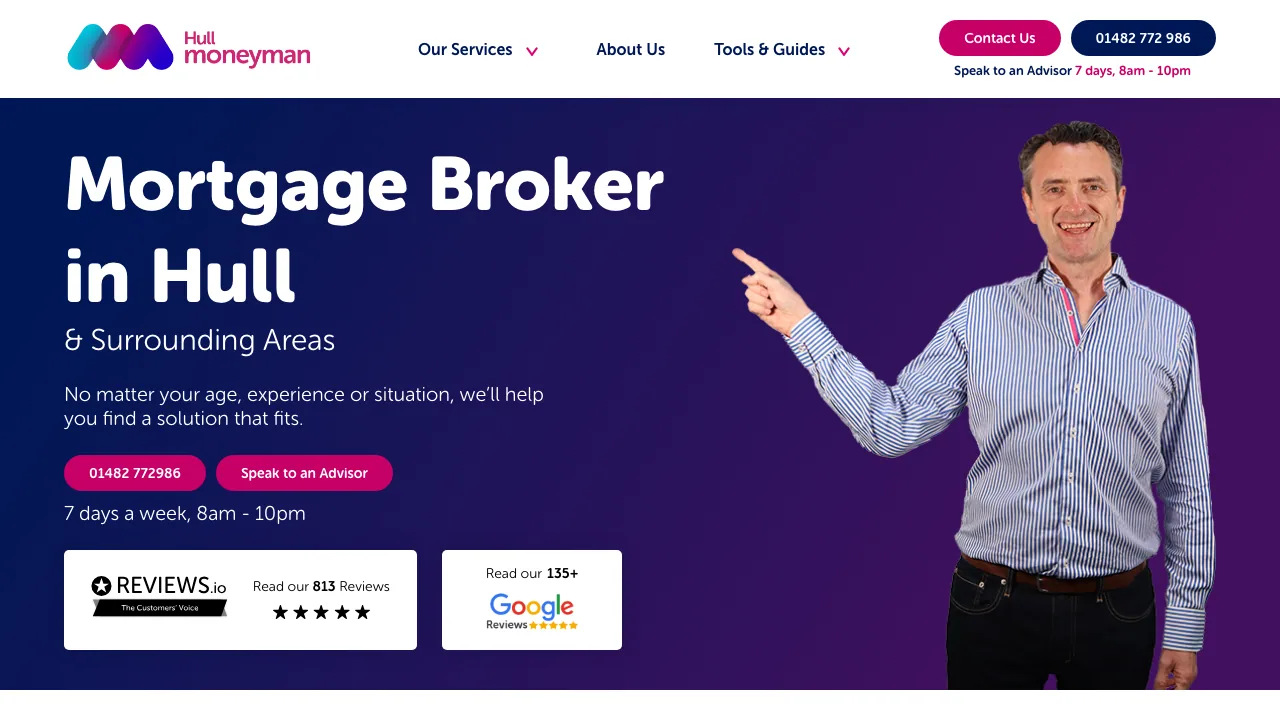 Hullmoneyman - Mortgage Broker website preview
