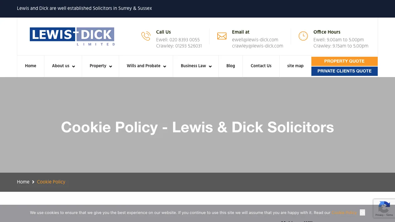 Lewis & Dick website preview