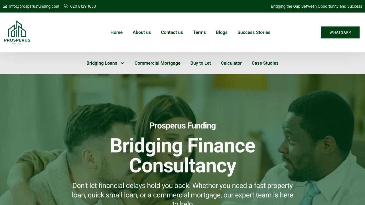 Prosperus Funding website preview