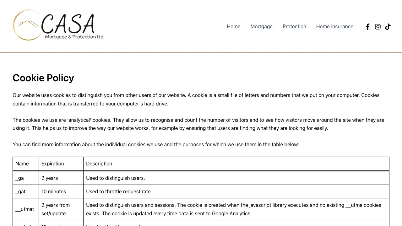 CASA Mortgage & Protection Ltd website preview