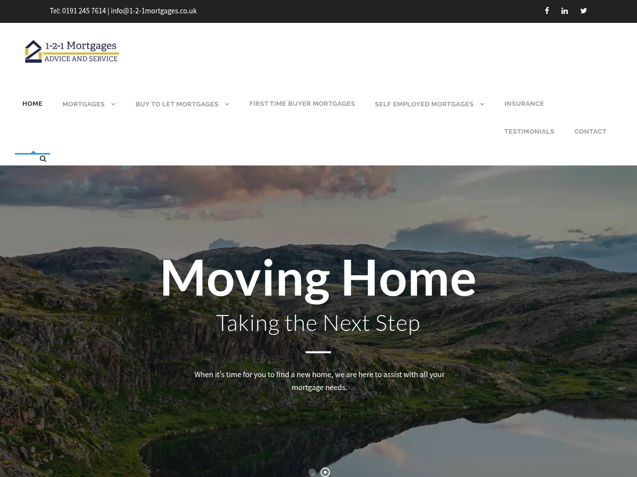 1-2-1 Mortgages website preview