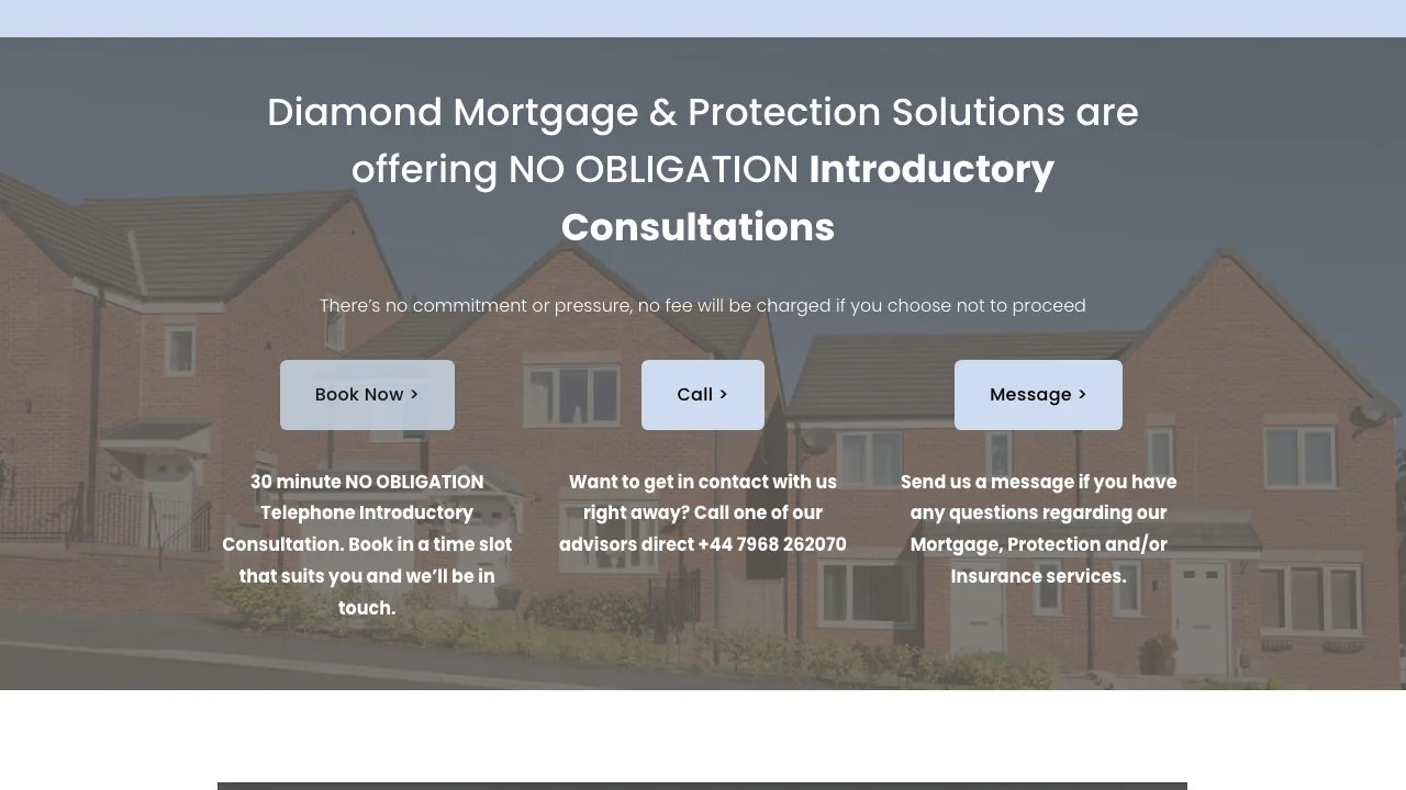 Diamond Mortgage & Protection Solutions website preview