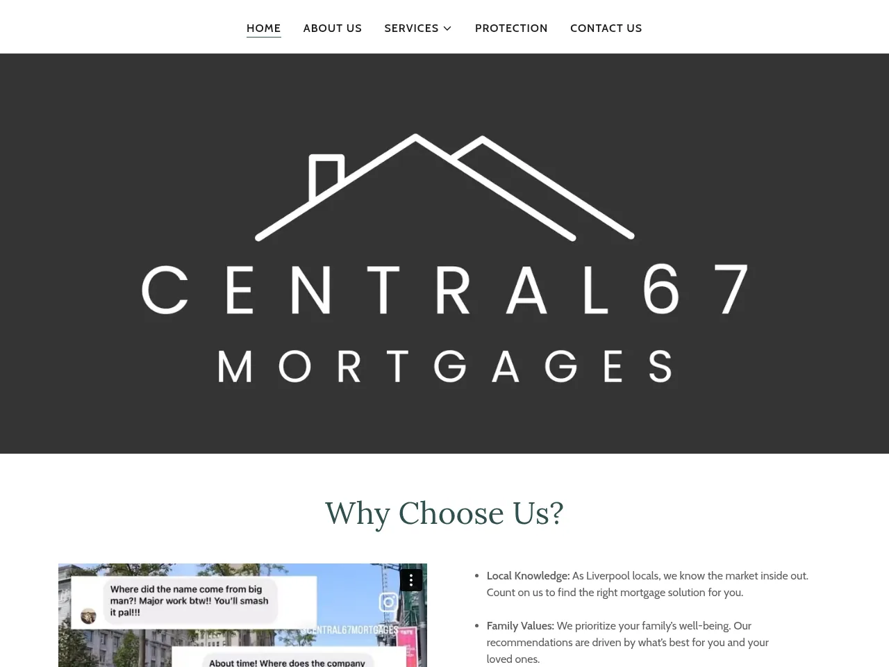 Central 67 Mortgages website preview