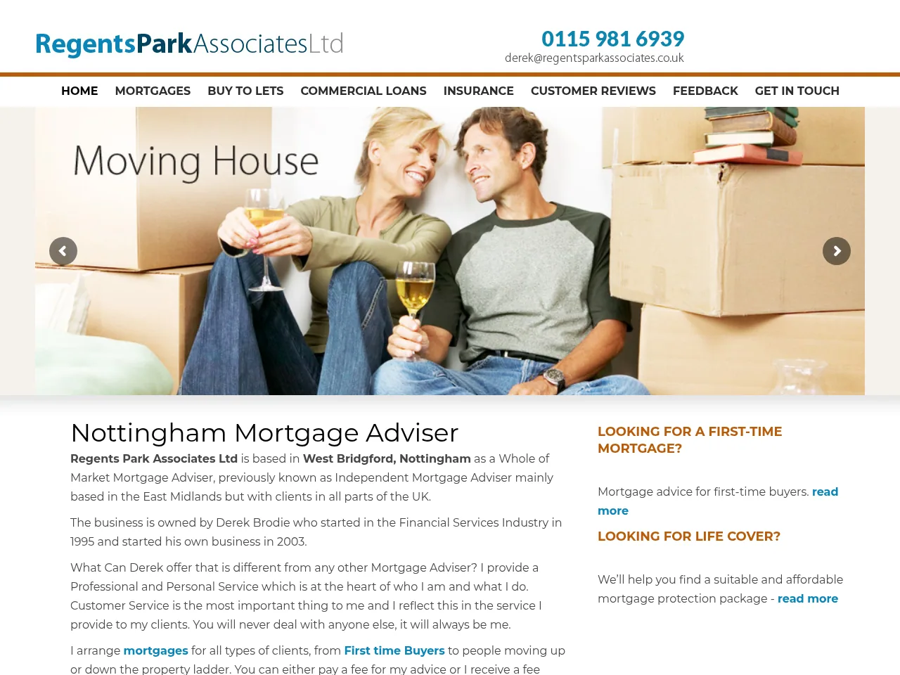 Regents Park Associates website preview