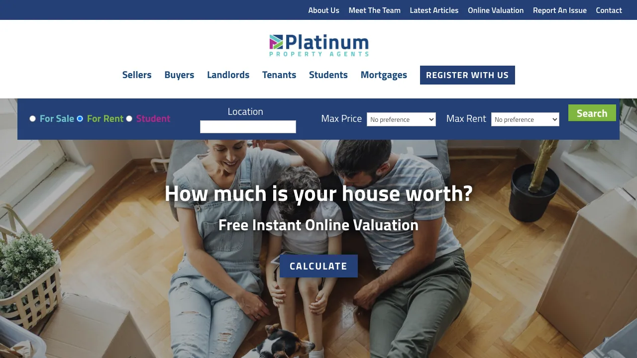 Platinum Property Agents website preview