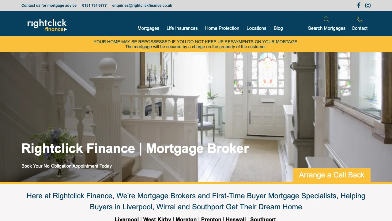 Right Click Finance Liverpool website preview