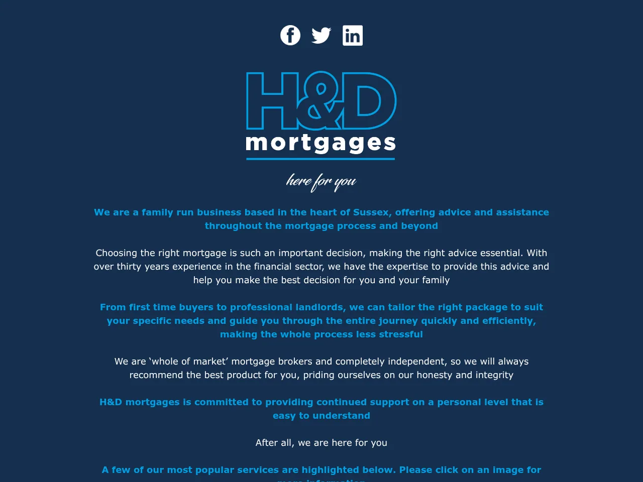 H&D Mortgages website preview