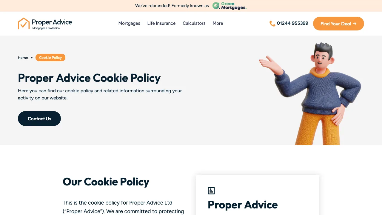 Proper Advice website preview