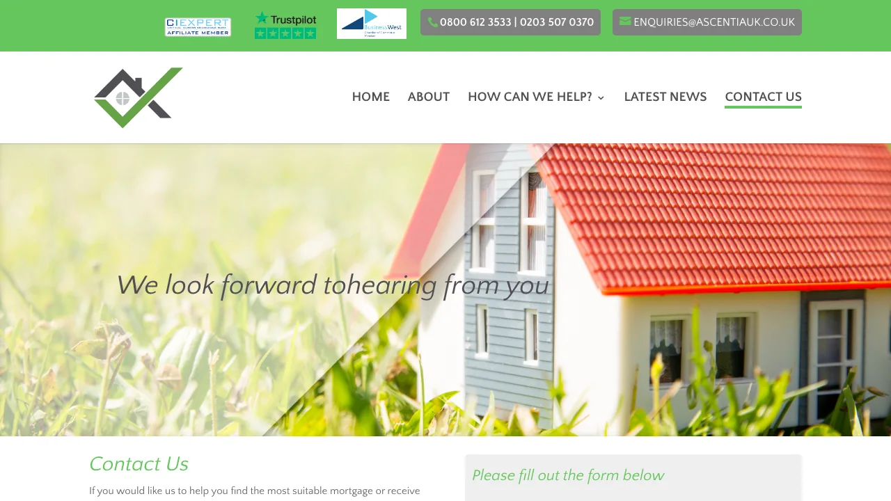 Ascentia website preview
