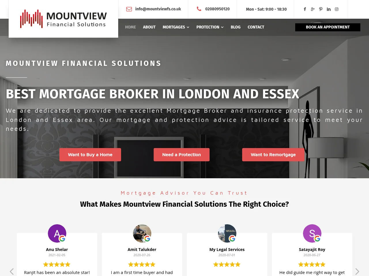 Mountview Financial Solutions website preview