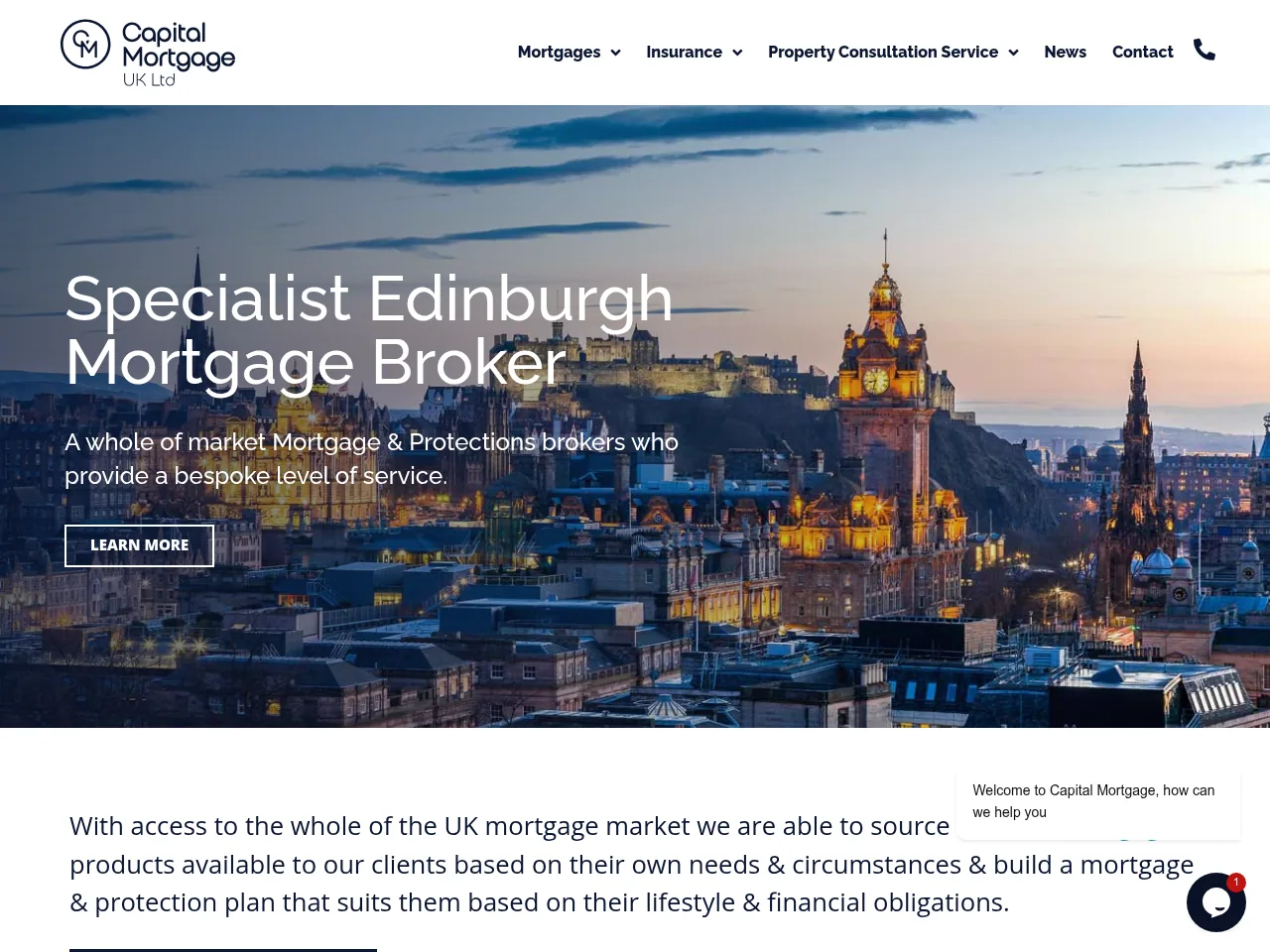 Capital Mortgage UK website preview