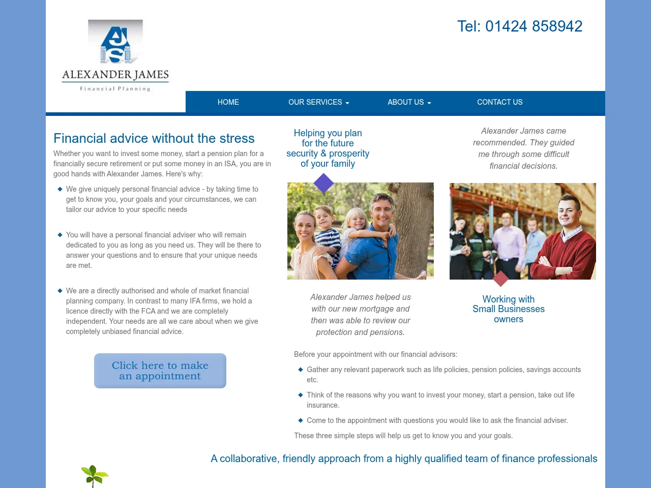 Alexander James website preview