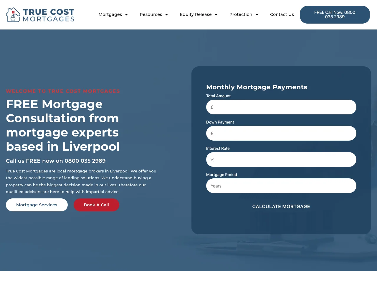 True Cost Mortgages website preview