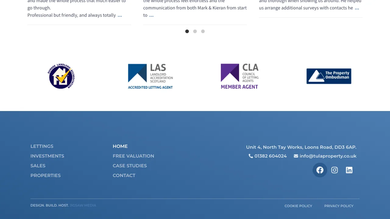 Tula Property website preview