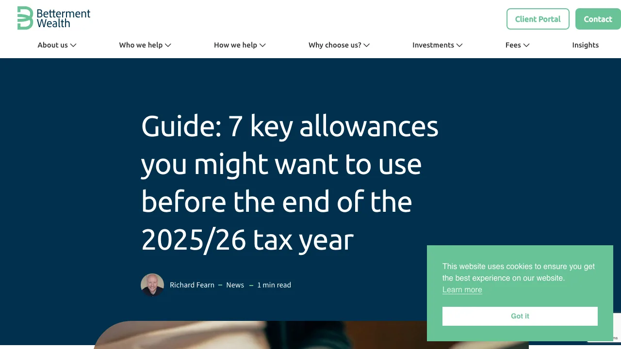 Betterment Wealth website preview