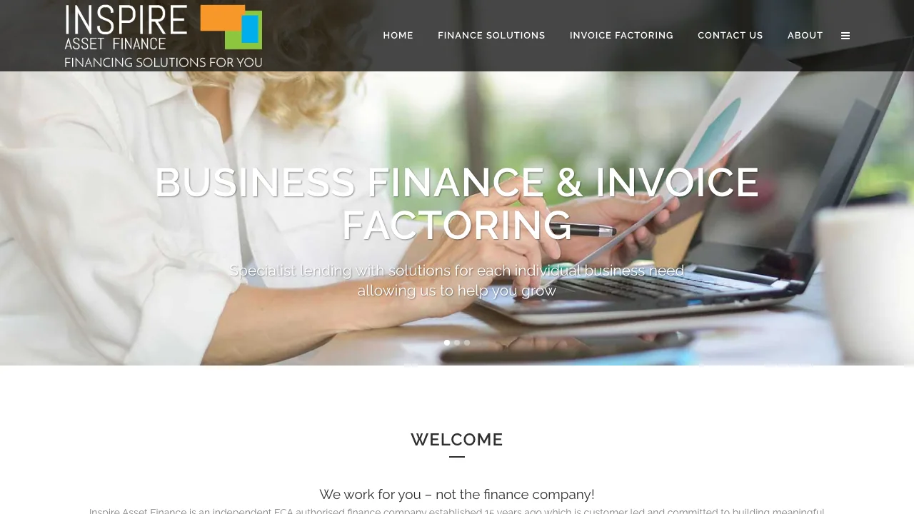 Inspire Asset Finance website preview