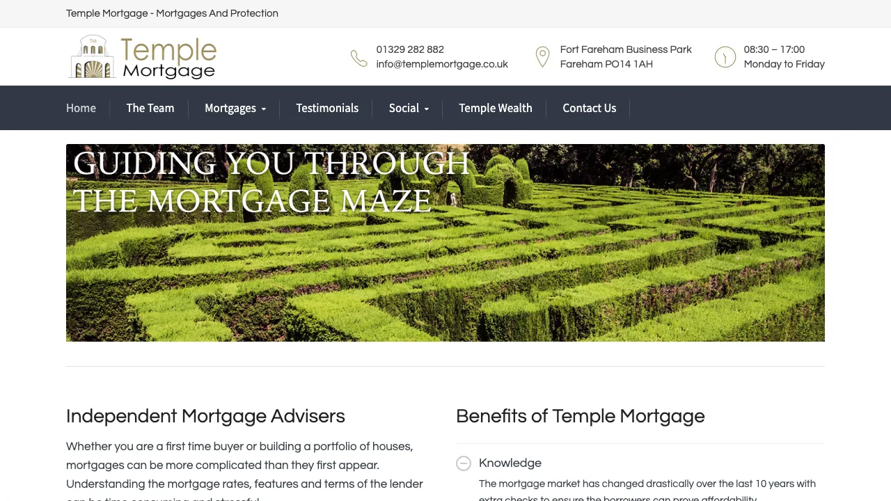 Temple Mortgage website preview