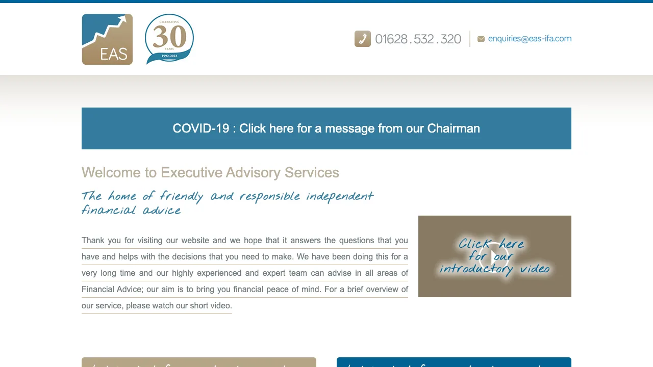 Executive Advisory Services Ltd website preview