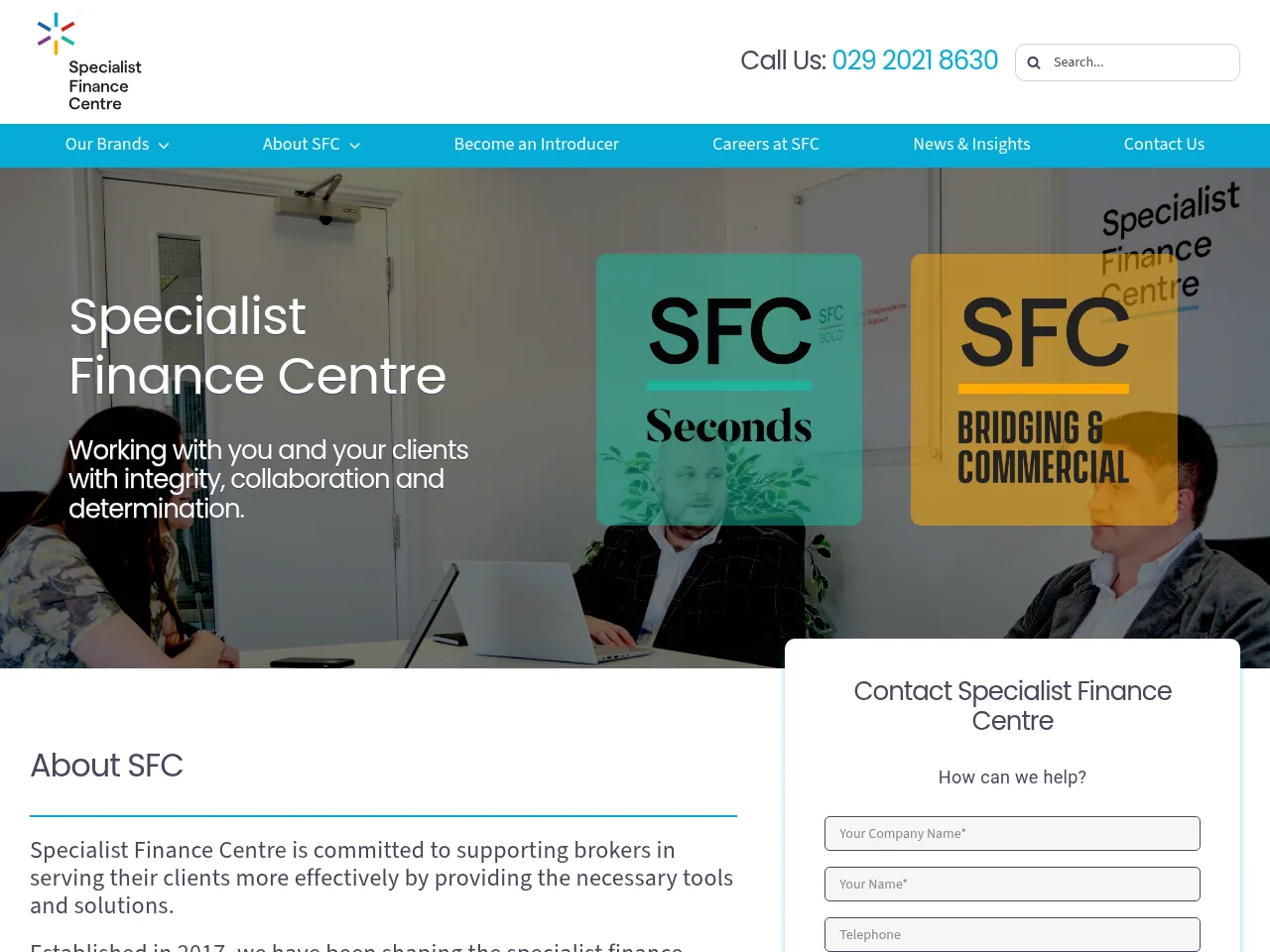 Specialist Finance Centre website preview