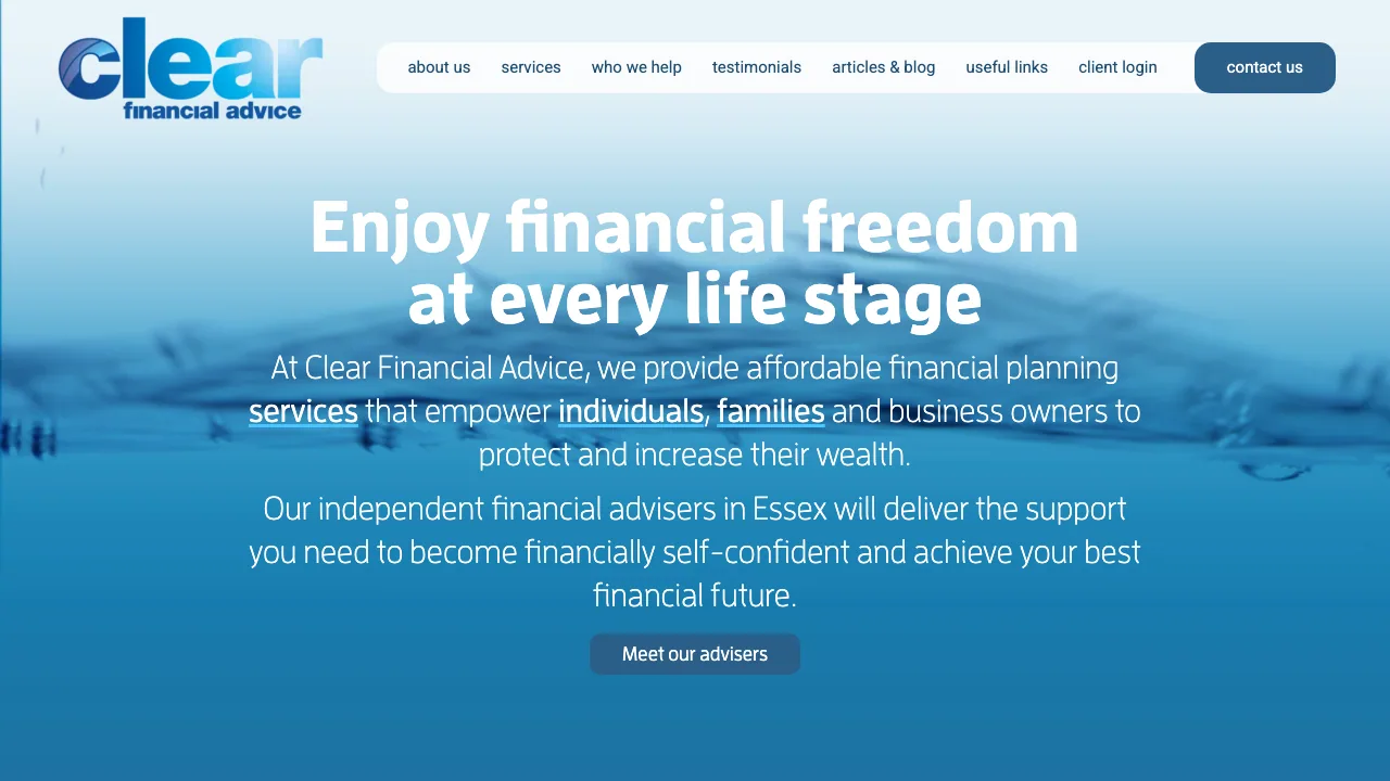 Clear Financial Advice website preview