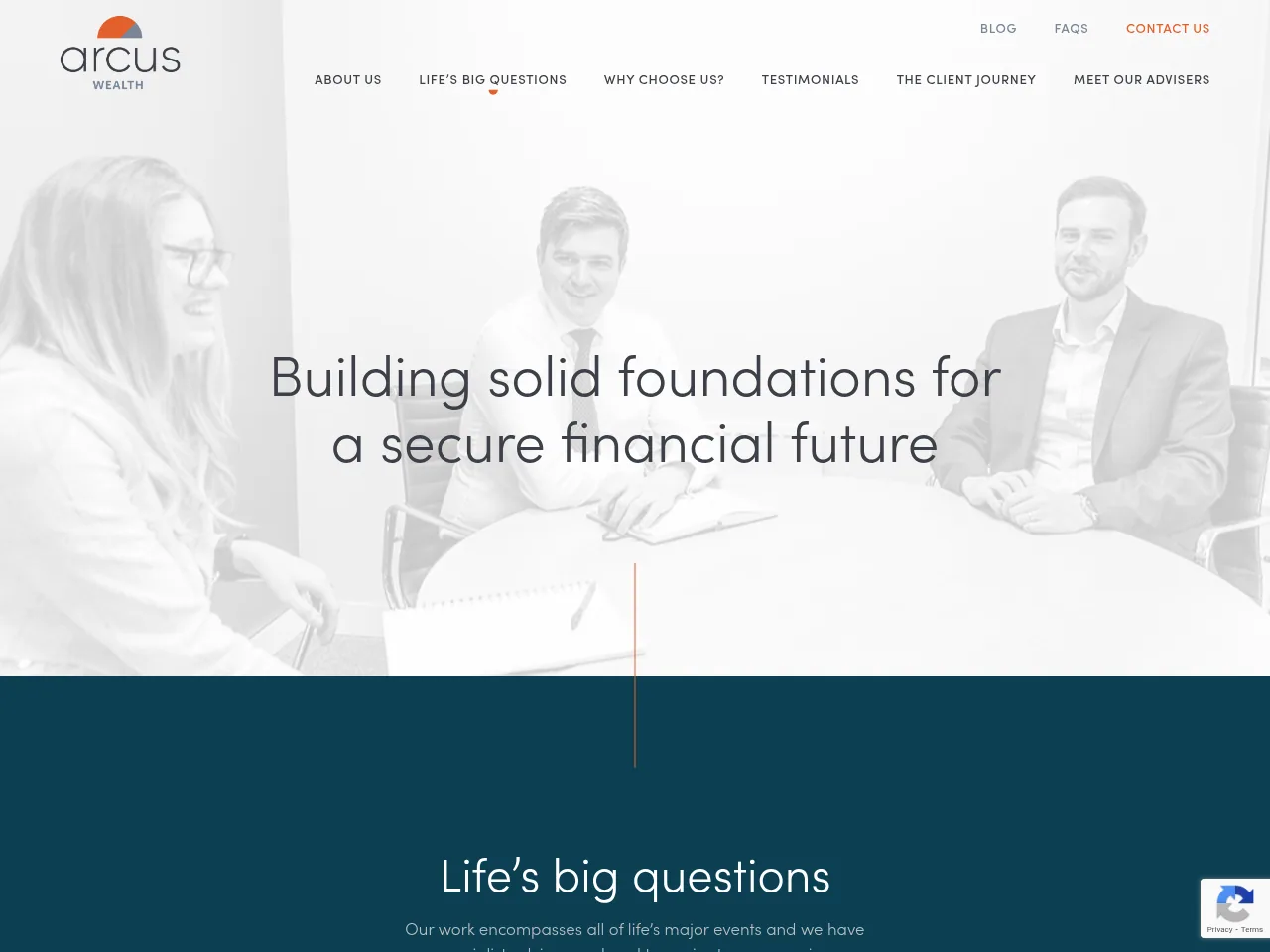 Arcus Wealth website preview